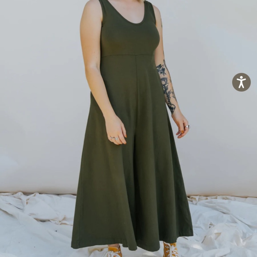 Mien Studios Lakeside Wide Leg Jumpsuit - Dark Moss